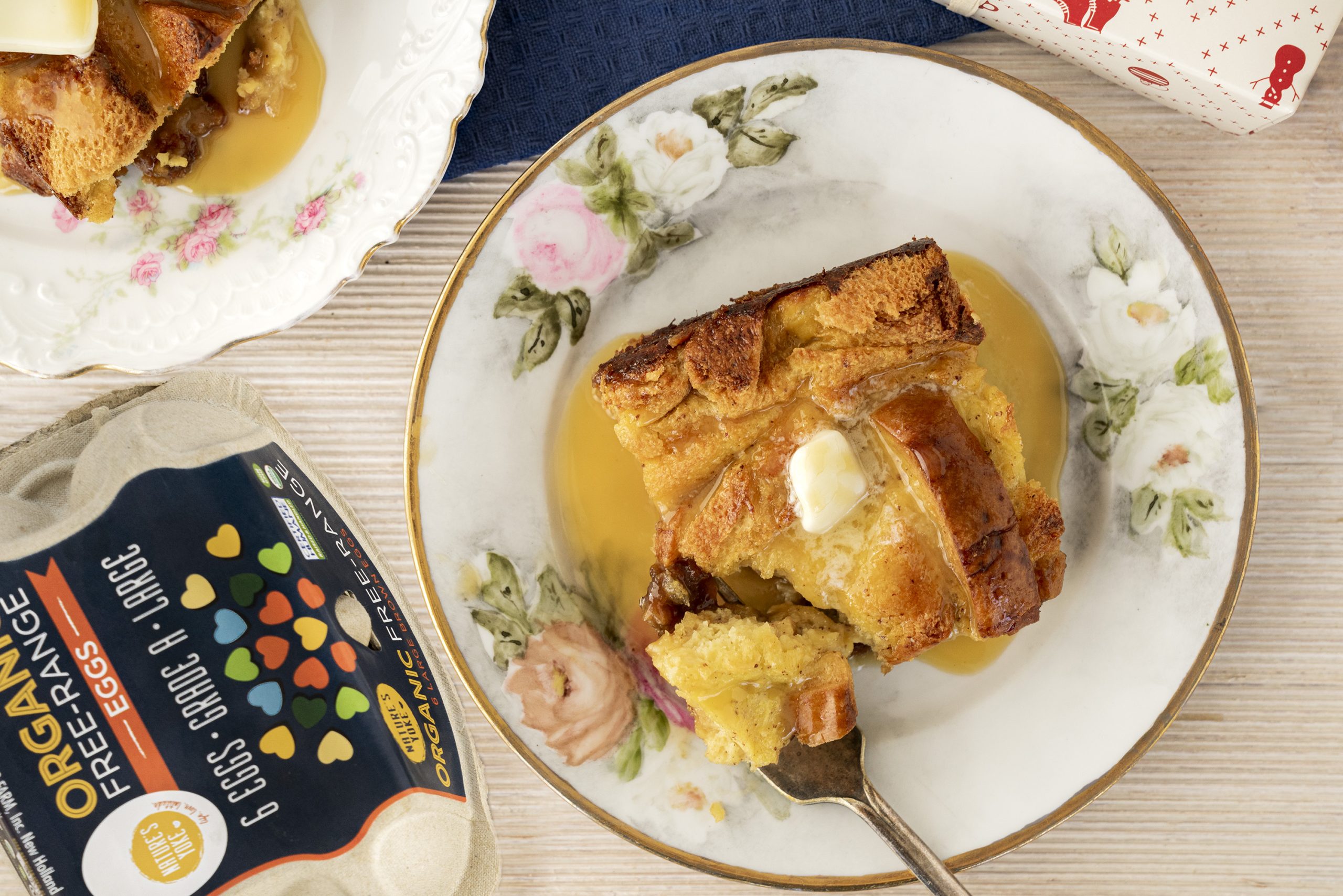 Overhead Shot The Best Eggnog French Toast Casserole