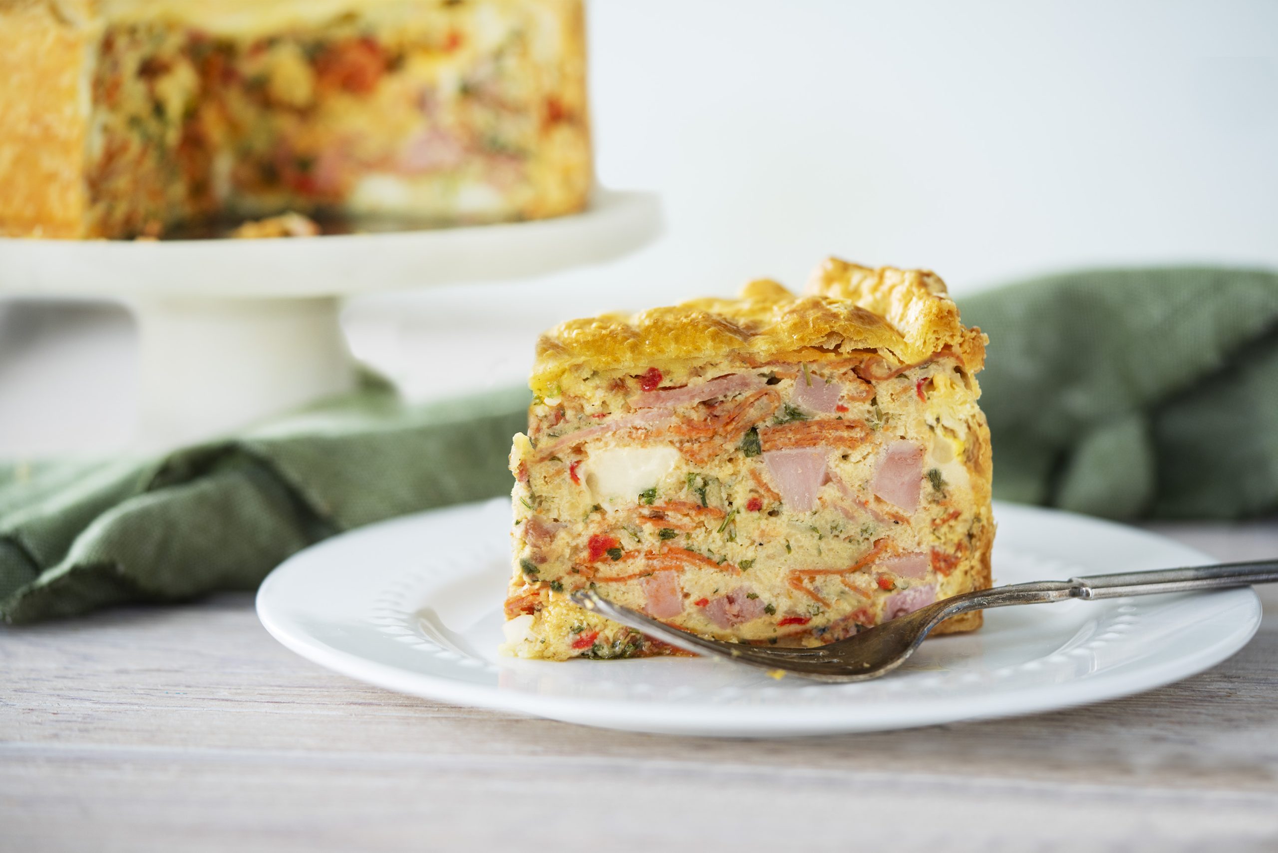 Savory Easter Pie slice
