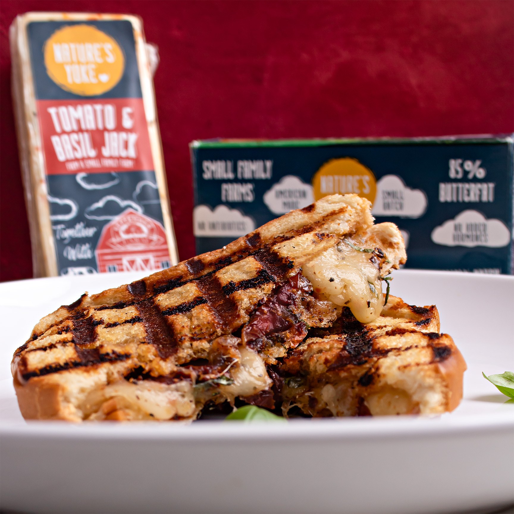 Tomato & Basil Grilled Cheese